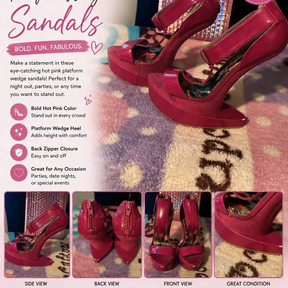 Hot Pink Platform Stiletto Heels – Size 7.5 | Bold Statement Heels |